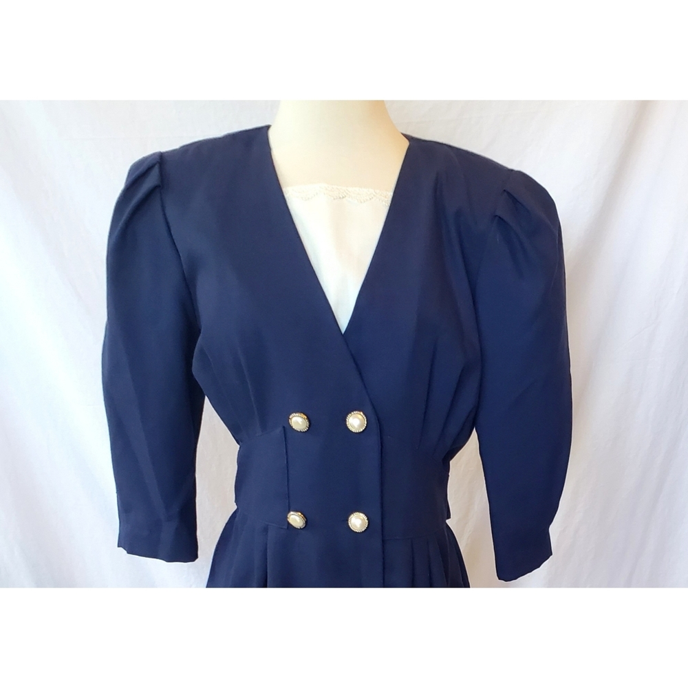 Vintage 80s Victorian Inspired Puff Sleeve Dress